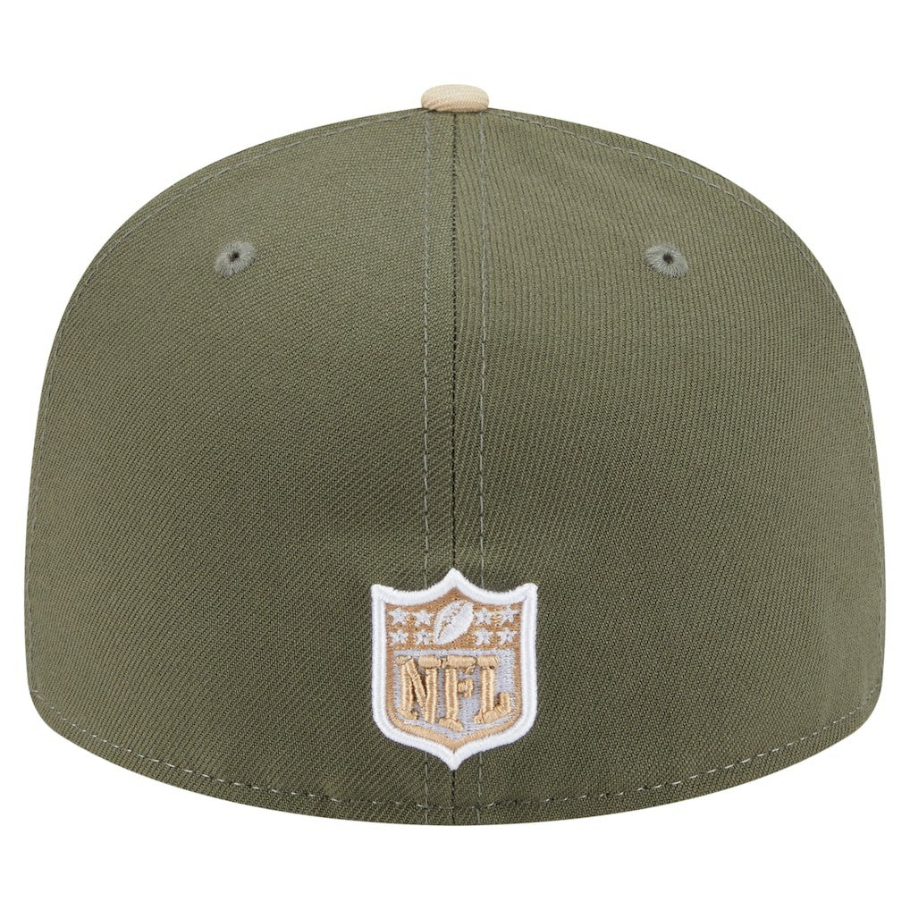 Philadelphia Eagles New Era Two-Tone Color Pack Split Panel 59FIFTY Fitted Hat Light Beige/Olive | NFL