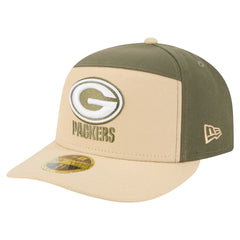 Green Bay Packers New Era Two-Tone Color Pack Split Panel 59FIFTY Fitted Hat Light Beige/Olive | NFL