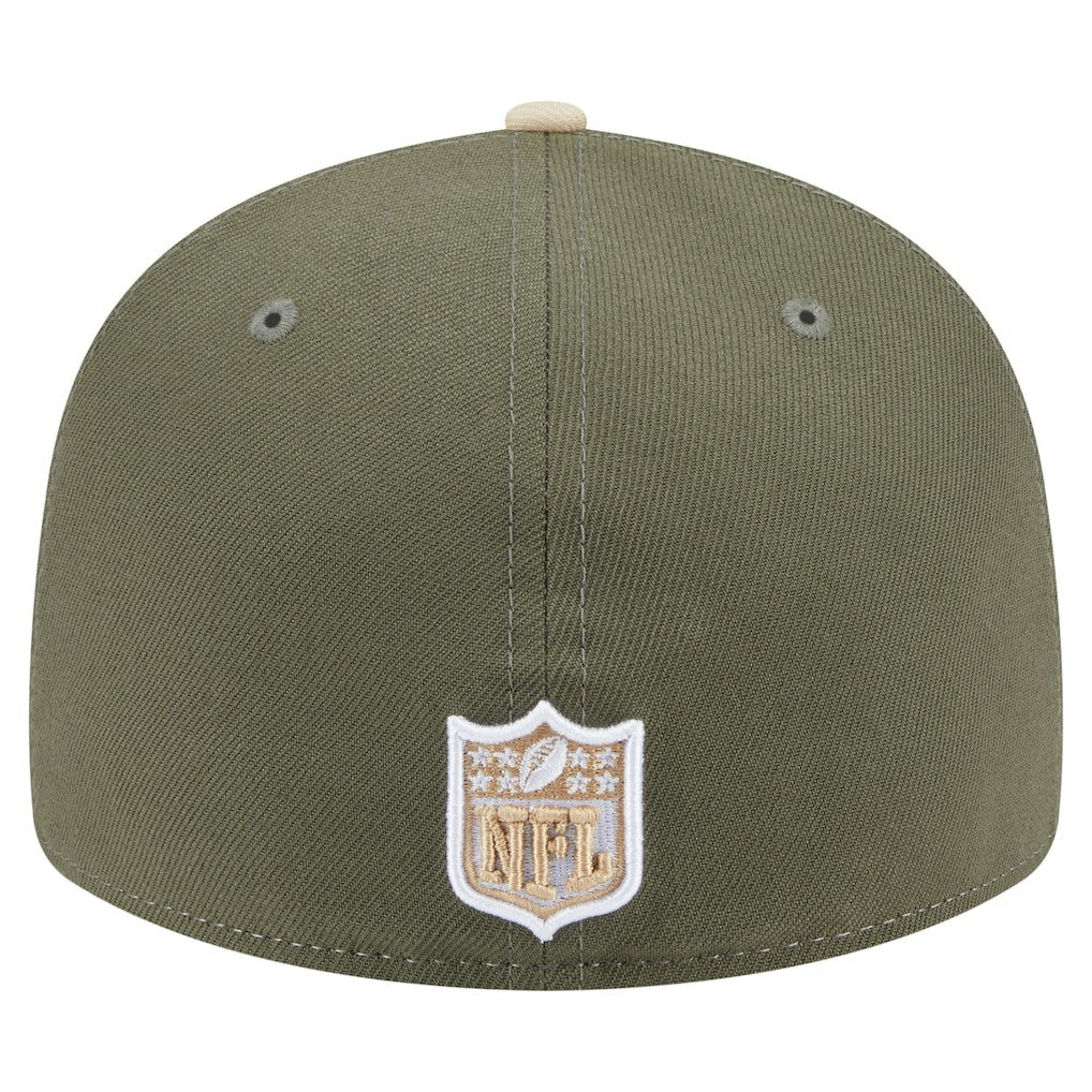 Detroit Lions New Era Two-Tone Color Pack Split Panel 59FIFTY Fitted Hat Light Beige/Olive | NFL