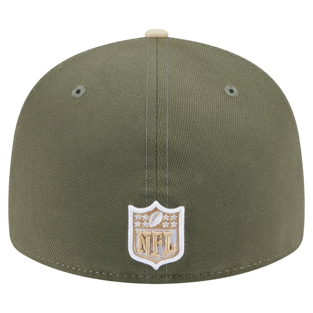 Detroit Lions New Era Two-Tone Color Pack Split Panel 59FIFTY Fitted Hat Light Beige/Olive | NFL