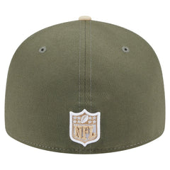 Detroit Lions New Era Two-Tone Color Pack Split Panel 59FIFTY Fitted Hat Light Beige/Olive | NFL