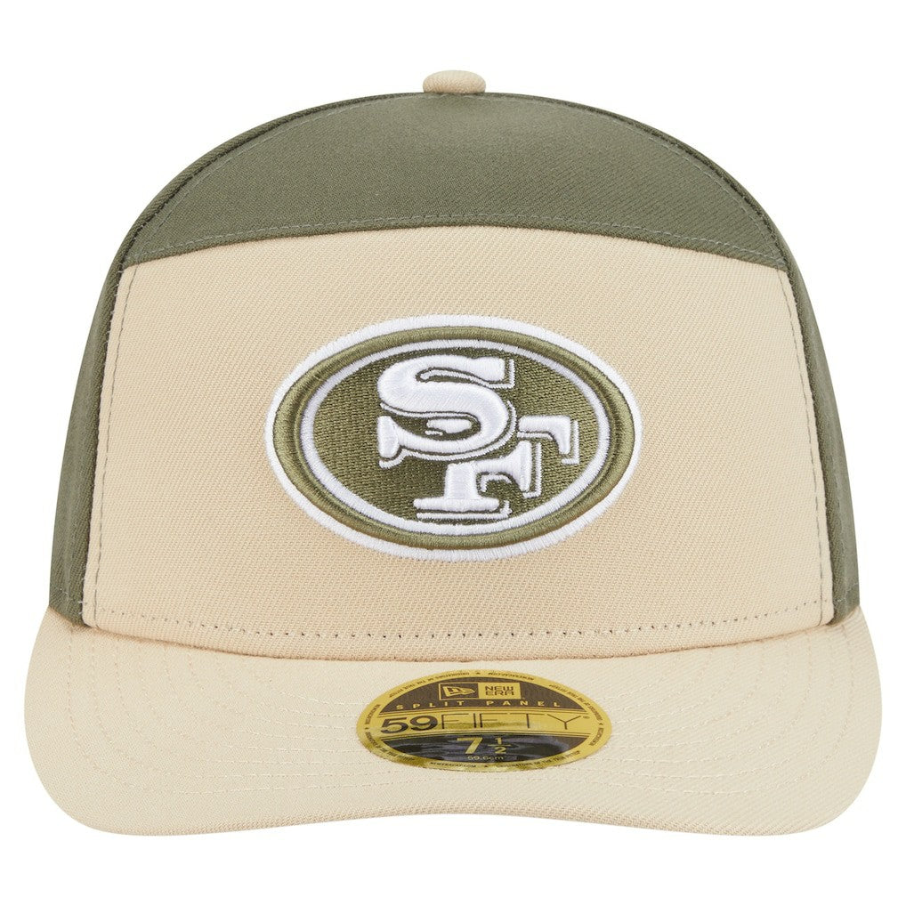 San Francisco 49ers New Era Two-Tone Color Pack Split Panel 59FIFTY Fitted Hat Light Beige/Olive | NFL