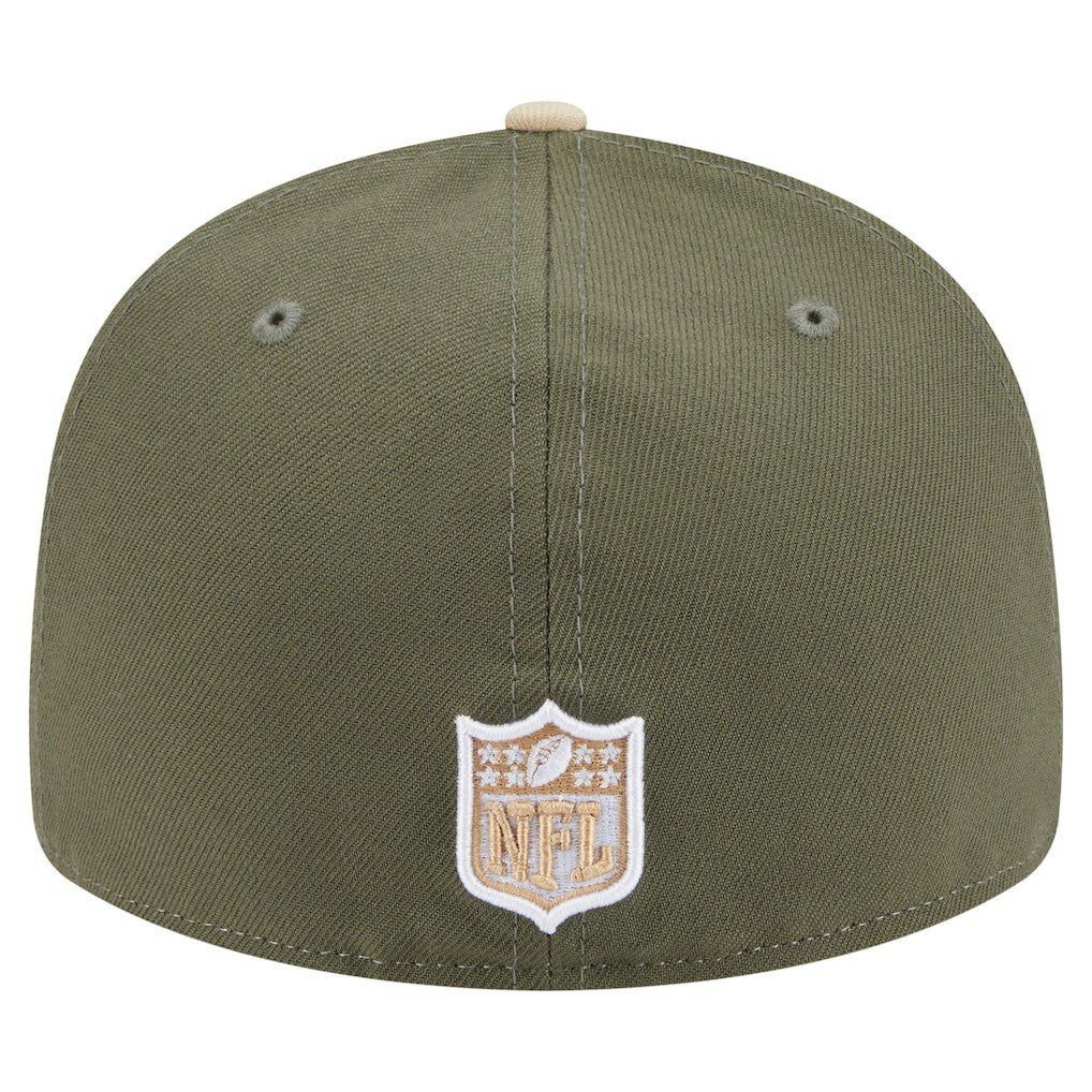 San Francisco 49ers New Era Two-Tone Color Pack Split Panel 59FIFTY Fitted Hat Light Beige/Olive | NFL