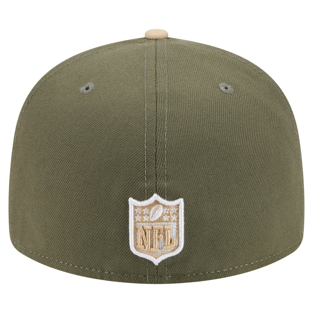 Baltimore Ravens New Era Color Pack Split Panel 59FIFTY Fitted Hat Light Beige/Olive | NFL