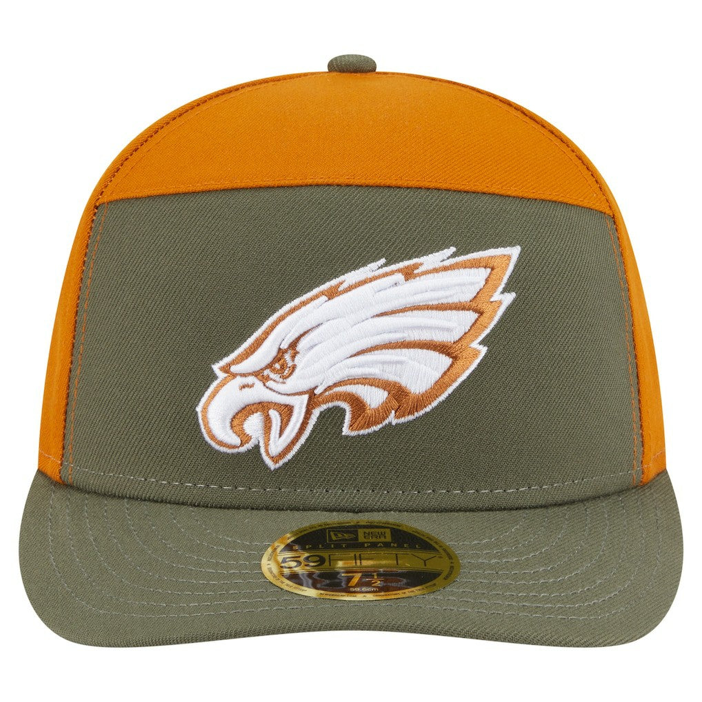 Philadelphia Eagles New Era Two-Tone Color Pack Split Panel 59FIFTY Fitted Hat Olive/Brown | NFL