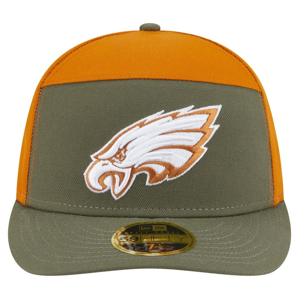 Philadelphia Eagles New Era Two-Tone Color Pack Split Panel 59FIFTY Fitted Hat Olive/Brown | NFL