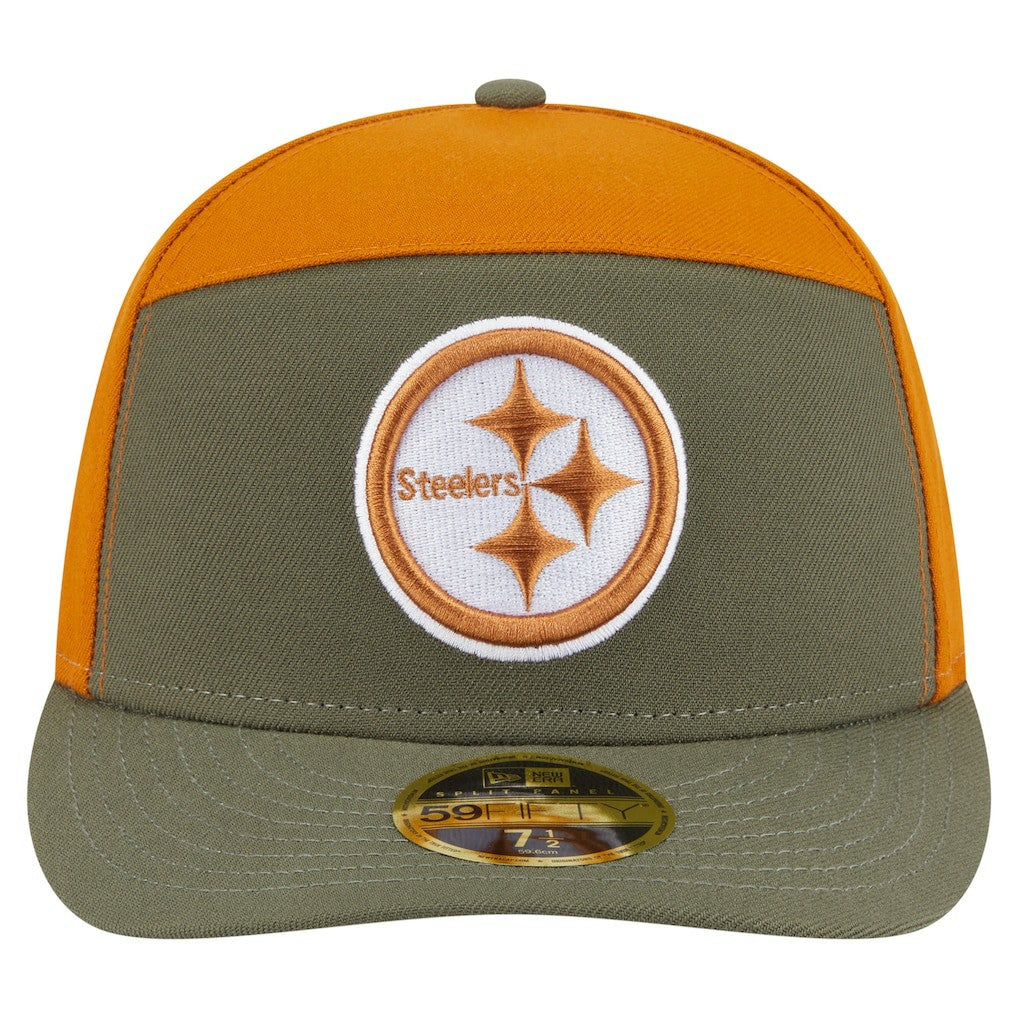 Pittsburgh Steelers New Era Two-Tone Color Pack Split Panel 59FIFTY Fitted Hat Olive/Brown | NFL