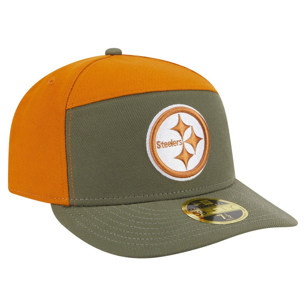 Pittsburgh Steelers New Era Two-Tone Color Pack Split Panel 59FIFTY Fitted Hat Olive/Brown | NFL