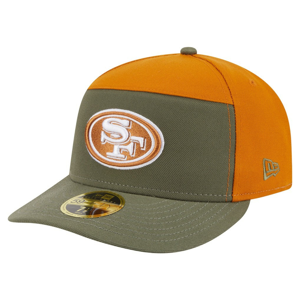 San Francisco 49ers New Era Two-Tone Color Pack Split Panel 59FIFTY Fitted Hat Olive/Brown | NFL