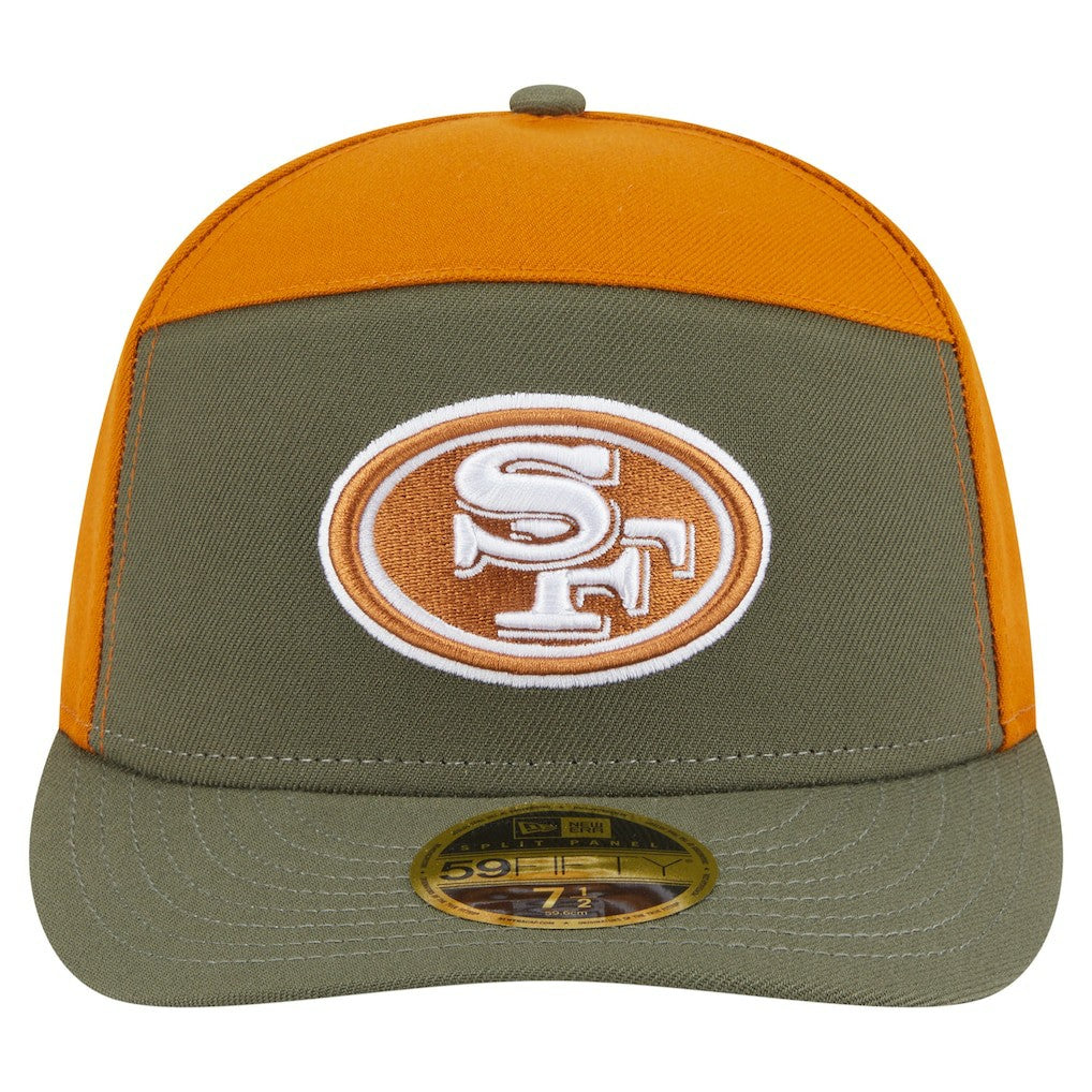 San Francisco 49ers New Era Two-Tone Color Pack Split Panel 59FIFTY Fitted Hat Olive/Brown | NFL