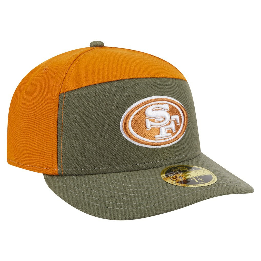 San Francisco 49ers New Era Two-Tone Color Pack Split Panel 59FIFTY Fitted Hat Olive/Brown | NFL