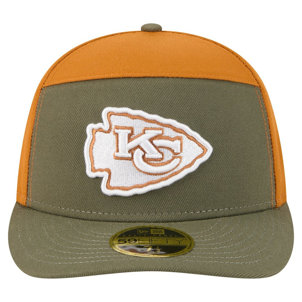 Kansas City Chiefs New Era Two-Tone Color Pack Split Panel 59FIFTY Fitted Hat Olive/Brown | NFL