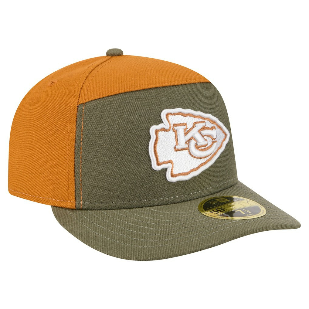 Kansas City Chiefs New Era Two-Tone Color Pack Split Panel 59FIFTY Fitted Hat Olive/Brown | NFL