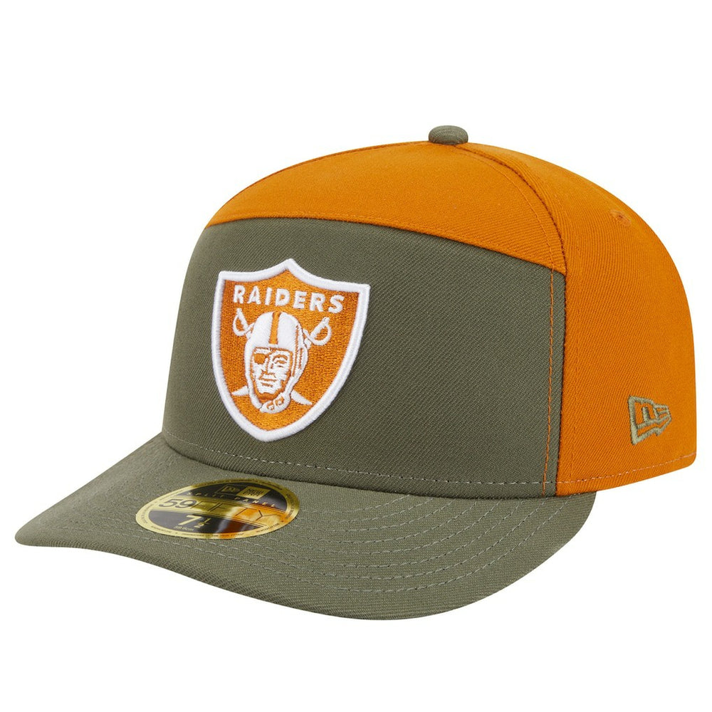 Las Vegas Raiders New Era Two-Tone Color Pack Split Panel 59FIFTY Fitted Hat Olive/Brown | NFL