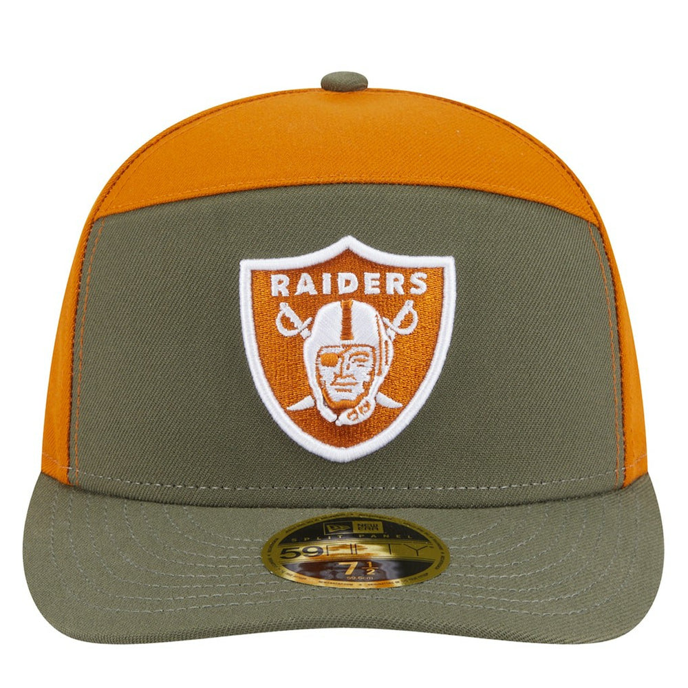 Las Vegas Raiders New Era Two-Tone Color Pack Split Panel 59FIFTY Fitted Hat Olive/Brown | NFL
