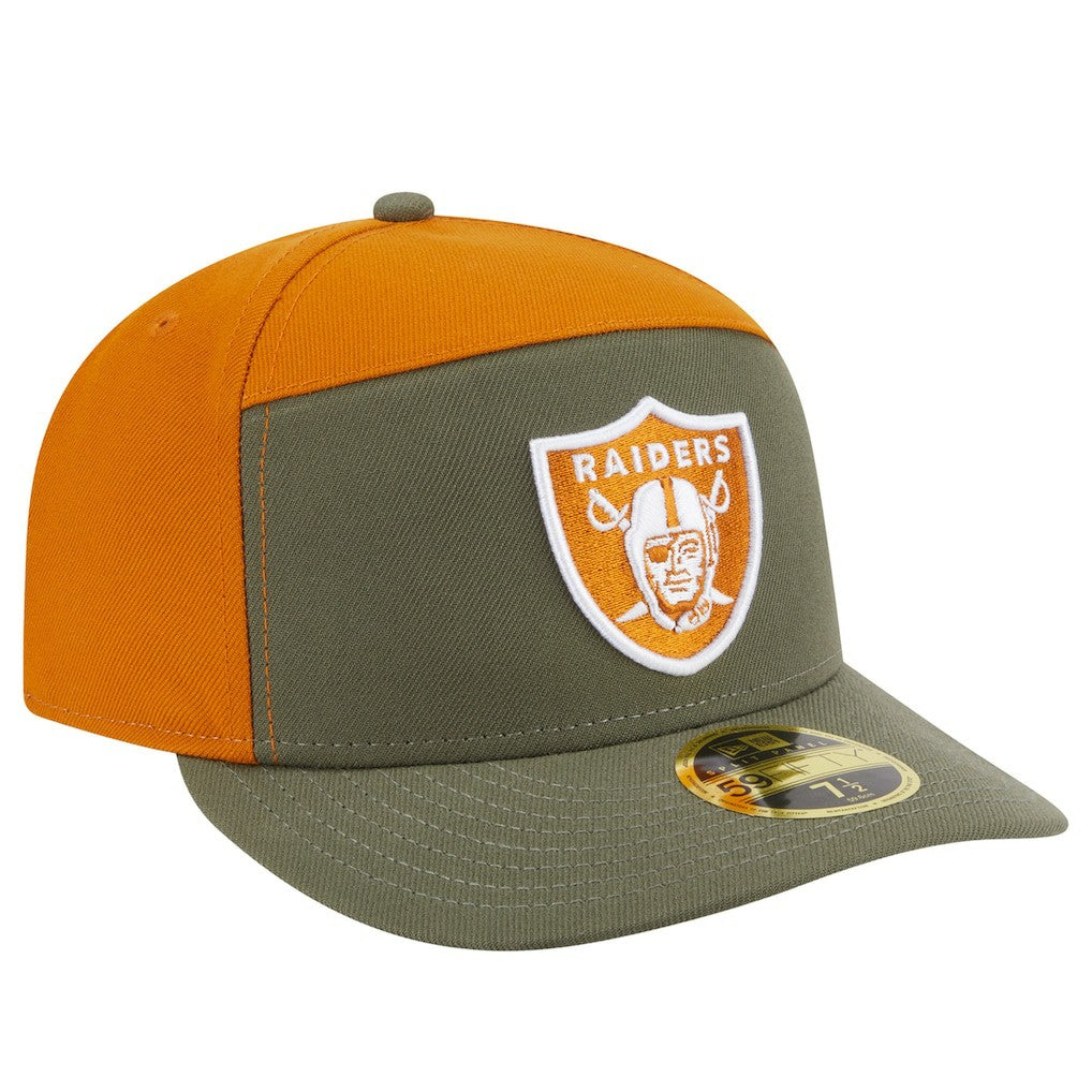 Las Vegas Raiders New Era Two-Tone Color Pack Split Panel 59FIFTY Fitted Hat Olive/Brown | NFL