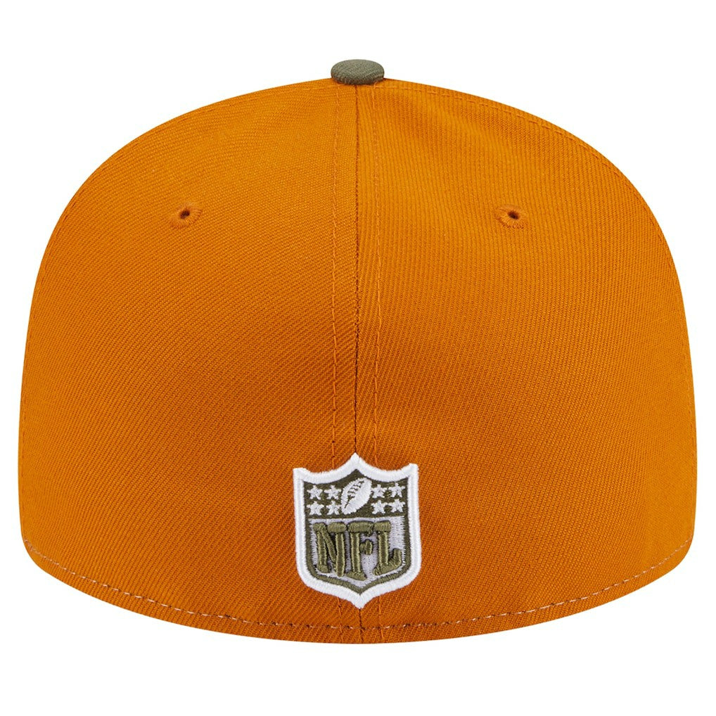 Las Vegas Raiders New Era Two-Tone Color Pack Split Panel 59FIFTY Fitted Hat Olive/Brown | NFL