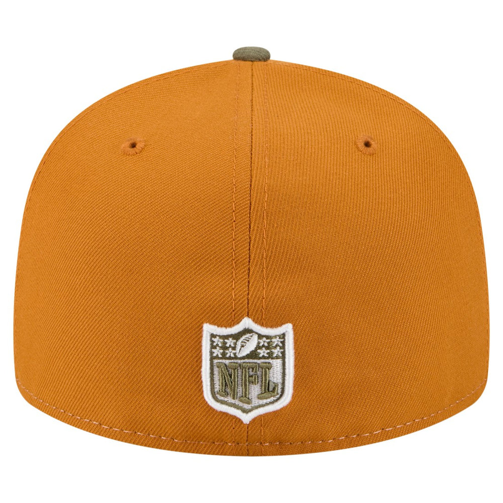 Green Bay Packers New Era Two-Tone Color Pack Split Panel 59FIFTY Fitted Hat Olive/Brown | NFL