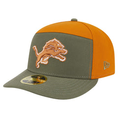 Detroit Lions New Era Two-Tone Color Pack Split Panel 59FIFTY Fitted Hat Olive/Brown | NFL