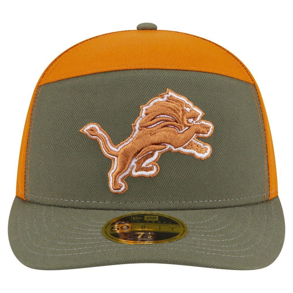 Detroit Lions New Era Two-Tone Color Pack Split Panel 59FIFTY Fitted Hat Olive/Brown | NFL