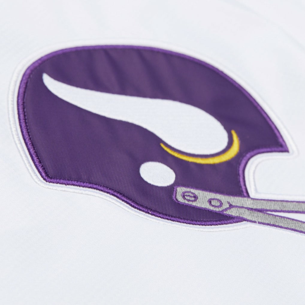 Minnesota Vikings Vintage Logo Coaches Full-Snap Hoodie Jacket White | Mitchell & Ness