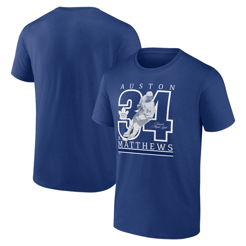 Auston Matthews Toronto Maple Leafs Fanatics Authentic Stack Name & Number T-Shirt - Blue - NHL