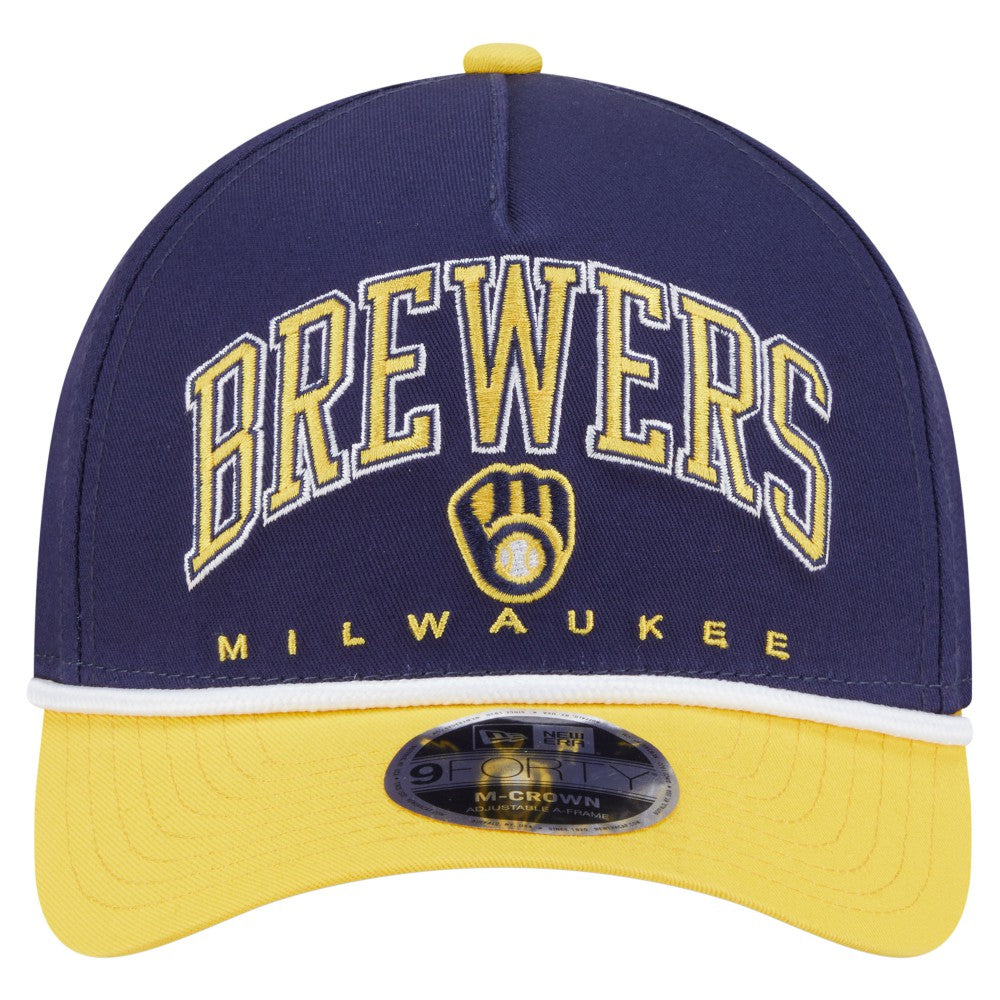 Milwaukee Brewers New Era Arch 9FORTY A-Frame M-Crown Adjustable Hat - MLB