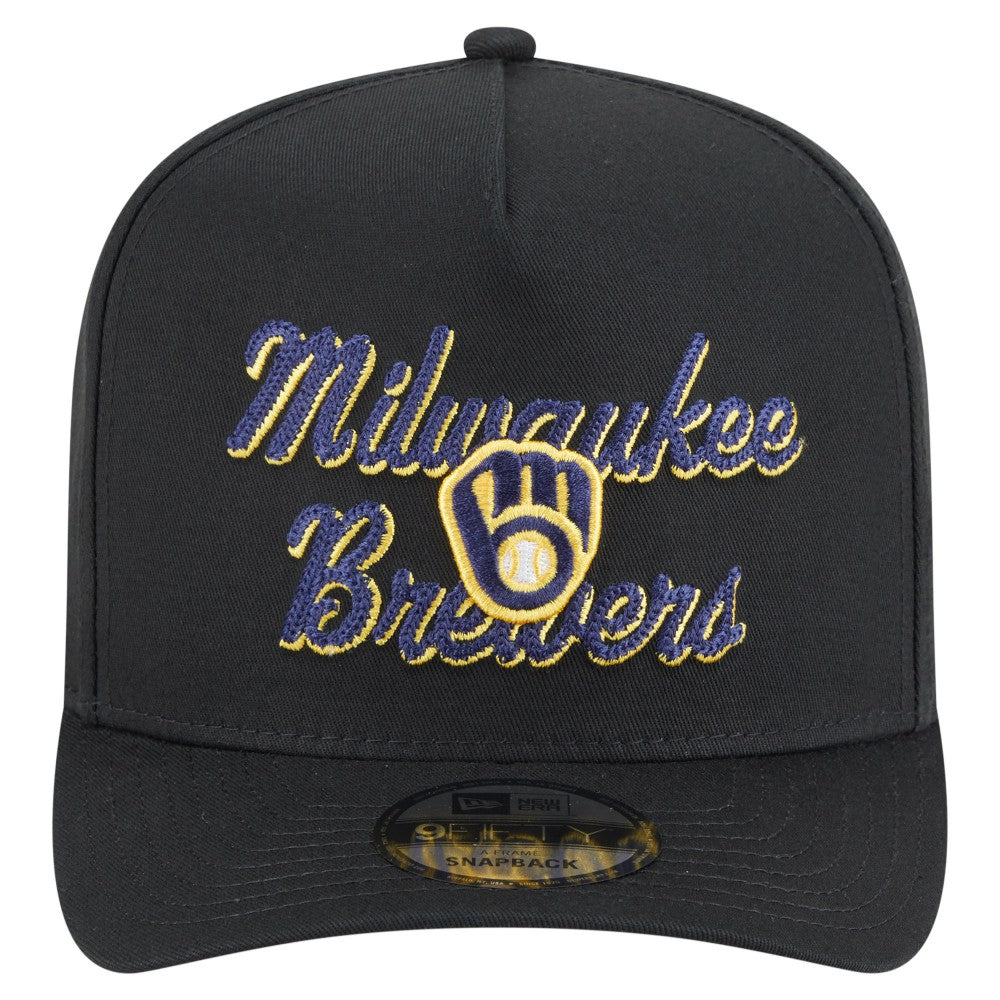 Milwaukee Brewers New Era Chainstitch 9FIFTY A-Frame Snapback Hat - MLB