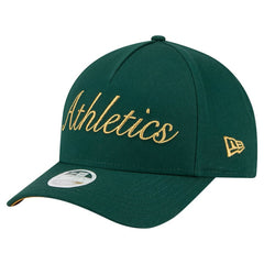 Athletics New Era Women's Metallic A-Frame 9FORTY Adjustable Hat - MLB