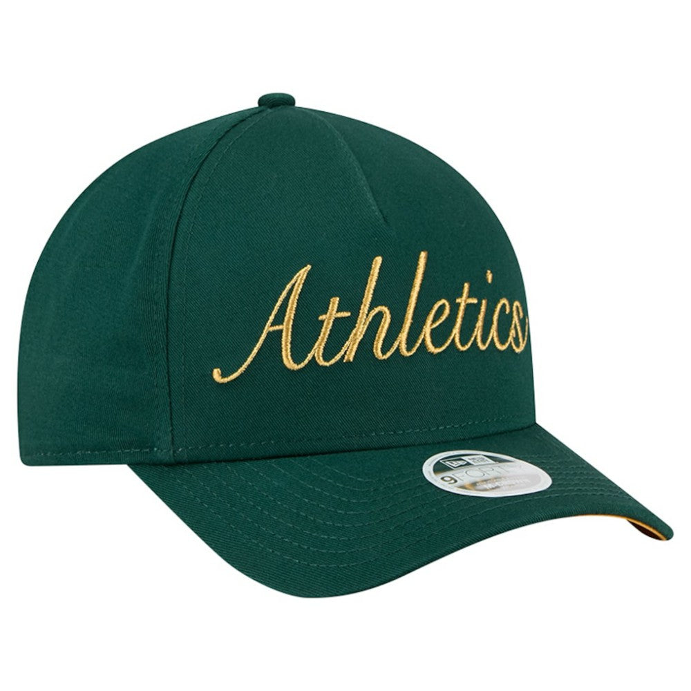 Athletics New Era Women's Metallic A-Frame 9FORTY Adjustable Hat - MLB