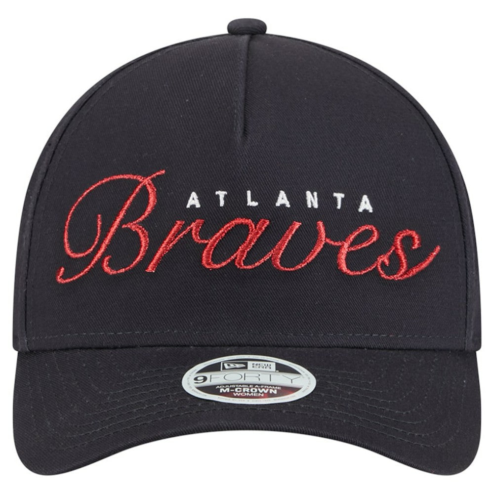 Atlanta Braves New Era Women's Metallic A-Frame 9FORTY Adjustable Hat - MLB