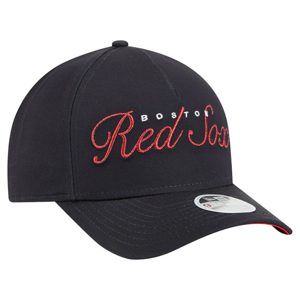 Boston Red Sox New Era Women's Metallic A-Frame 9FORTY Adjustable Hat - MLB