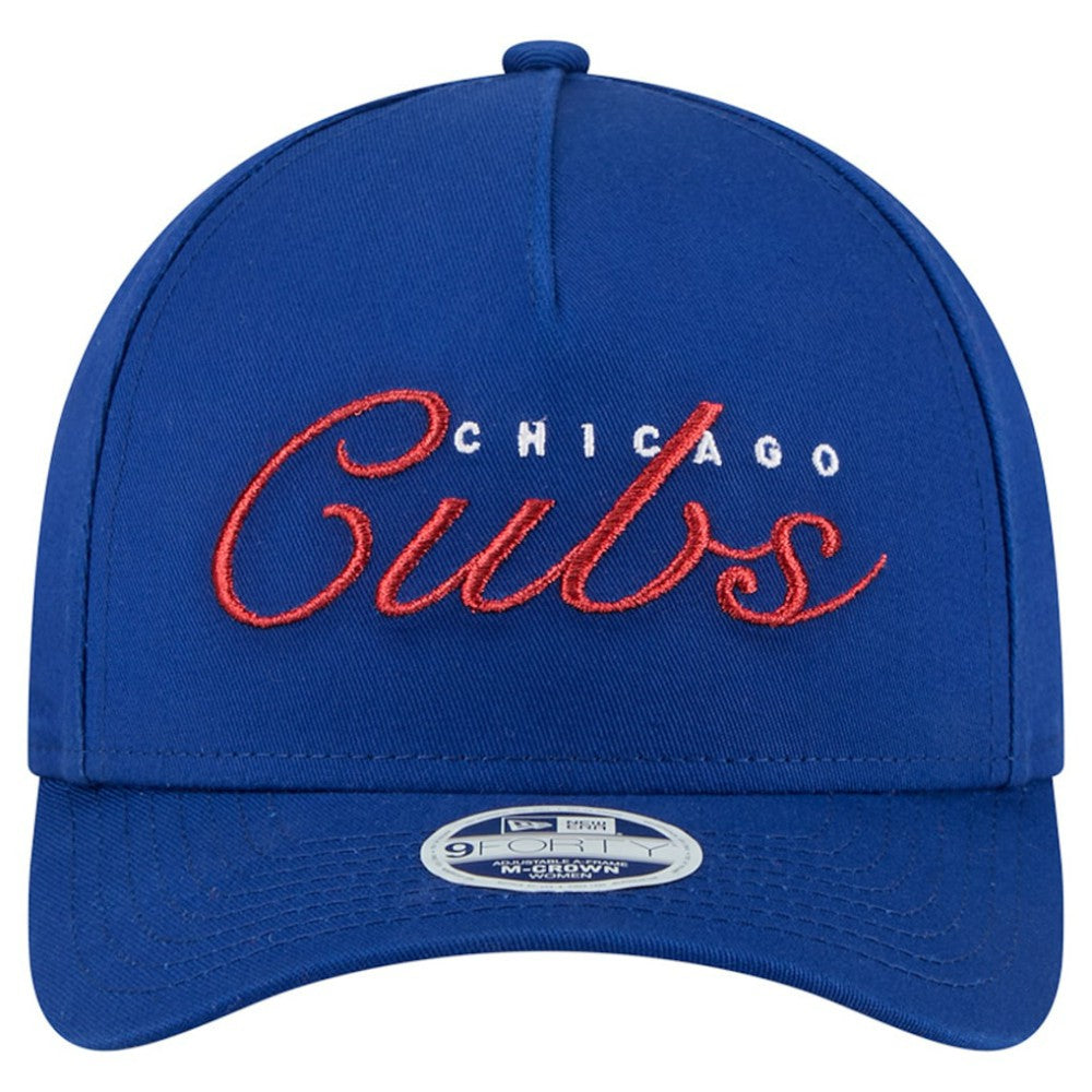 Chicago Cubs New Era Women's Metallic A-Frame 9FORTY Adjustable Hat - MLB