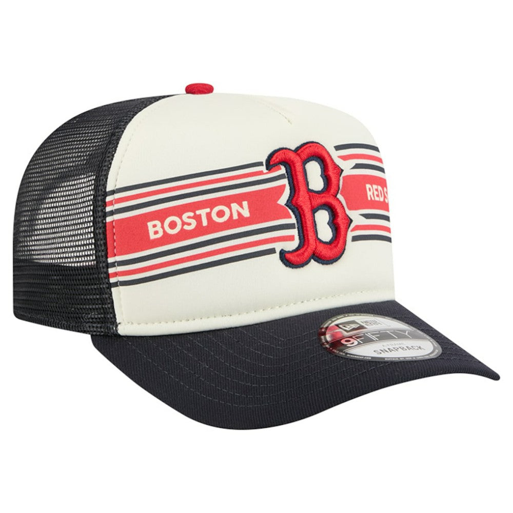 Boston Red Sox New Era Banner A-Frame 9FIFTY Trucker Snapback Hat - MLB