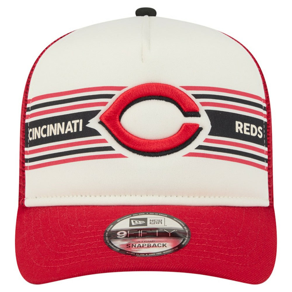 Cincinnati Reds New Era Banner A-Frame 9FIFTY Trucker Snapback Hat - MLB