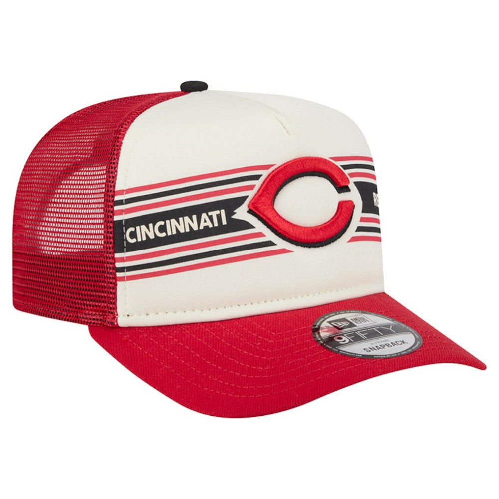 Cincinnati Reds New Era Banner A-Frame 9FIFTY Trucker Snapback Hat - MLB