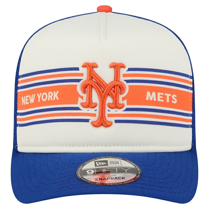 New York Mets New Era Banner A-Frame 9FIFTY Trucker Snapback Hat - MLB