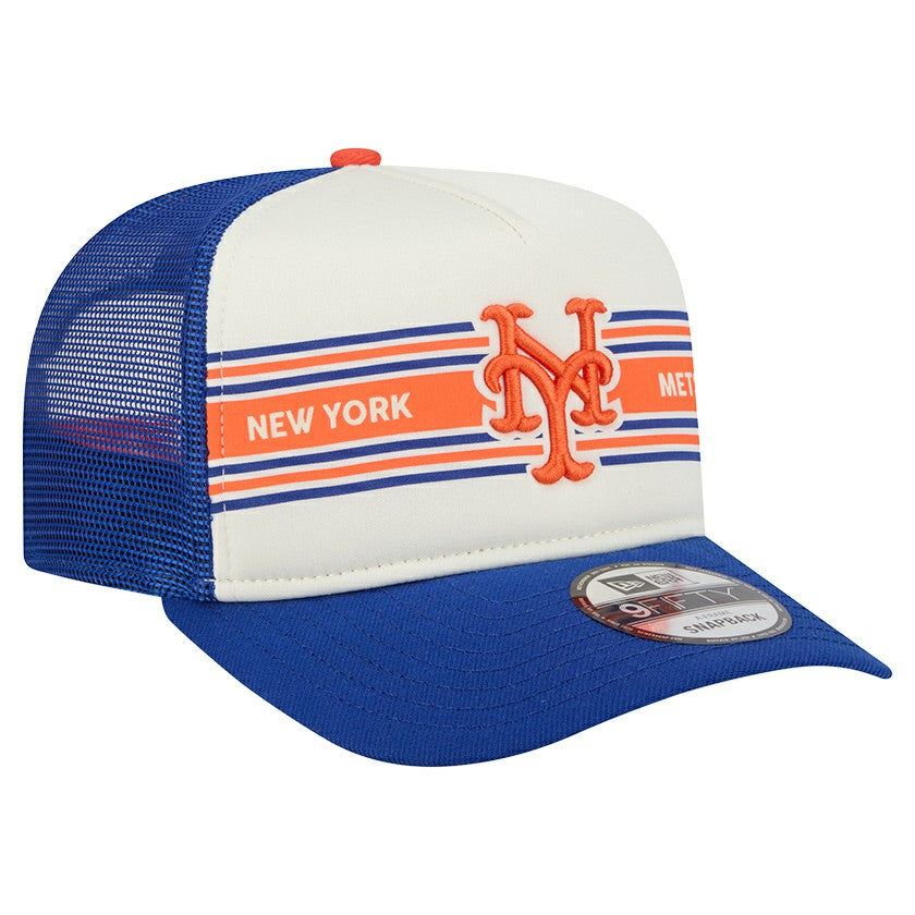 New York Mets New Era Banner A-Frame 9FIFTY Trucker Snapback Hat - MLB