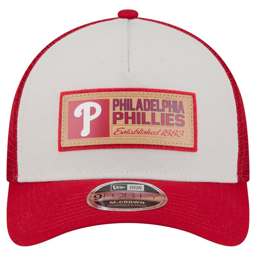 Philadelphia Phillies New Era Text A-Frame Trucker 9FORTY Hat - MLB