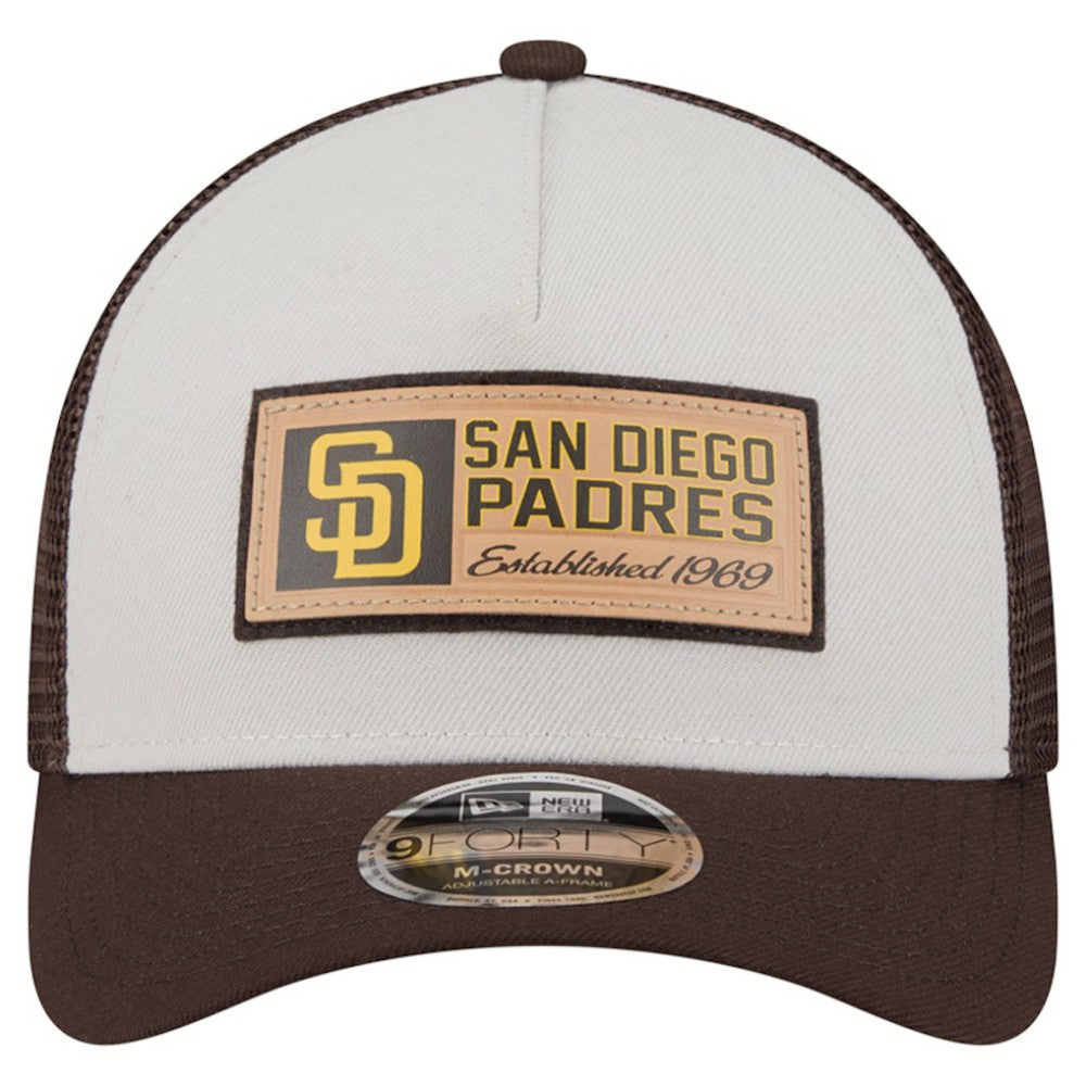 San Diego Padres New Era Text A-Frame Trucker 9FORTY Hat - MLB