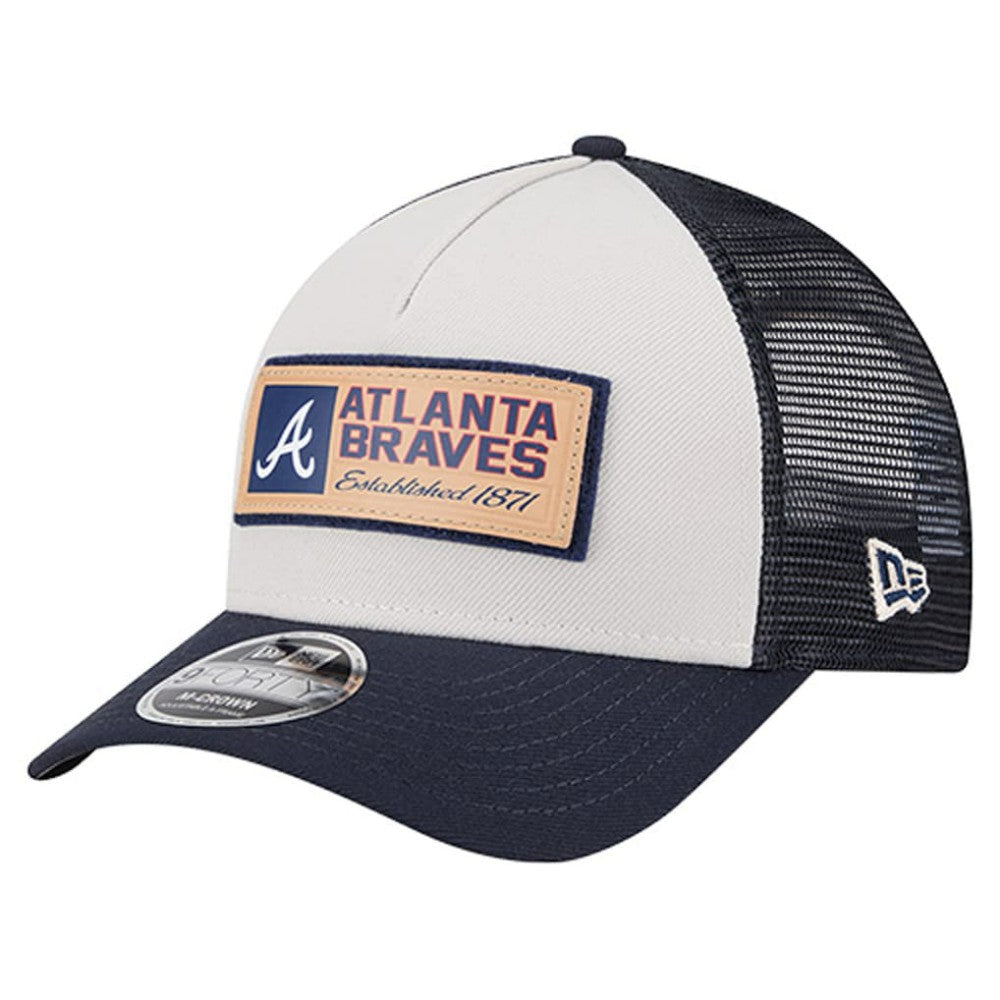 Atlanta Braves New Era Text A-Frame Trucker 9FORTY Hat - MLB