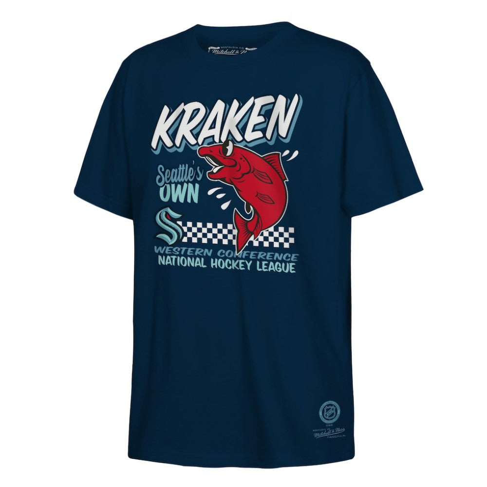 Seattle Kraken Mitchell & Ness Youth Concession Stand T-Shirt - Deep Sea Blue - NHL