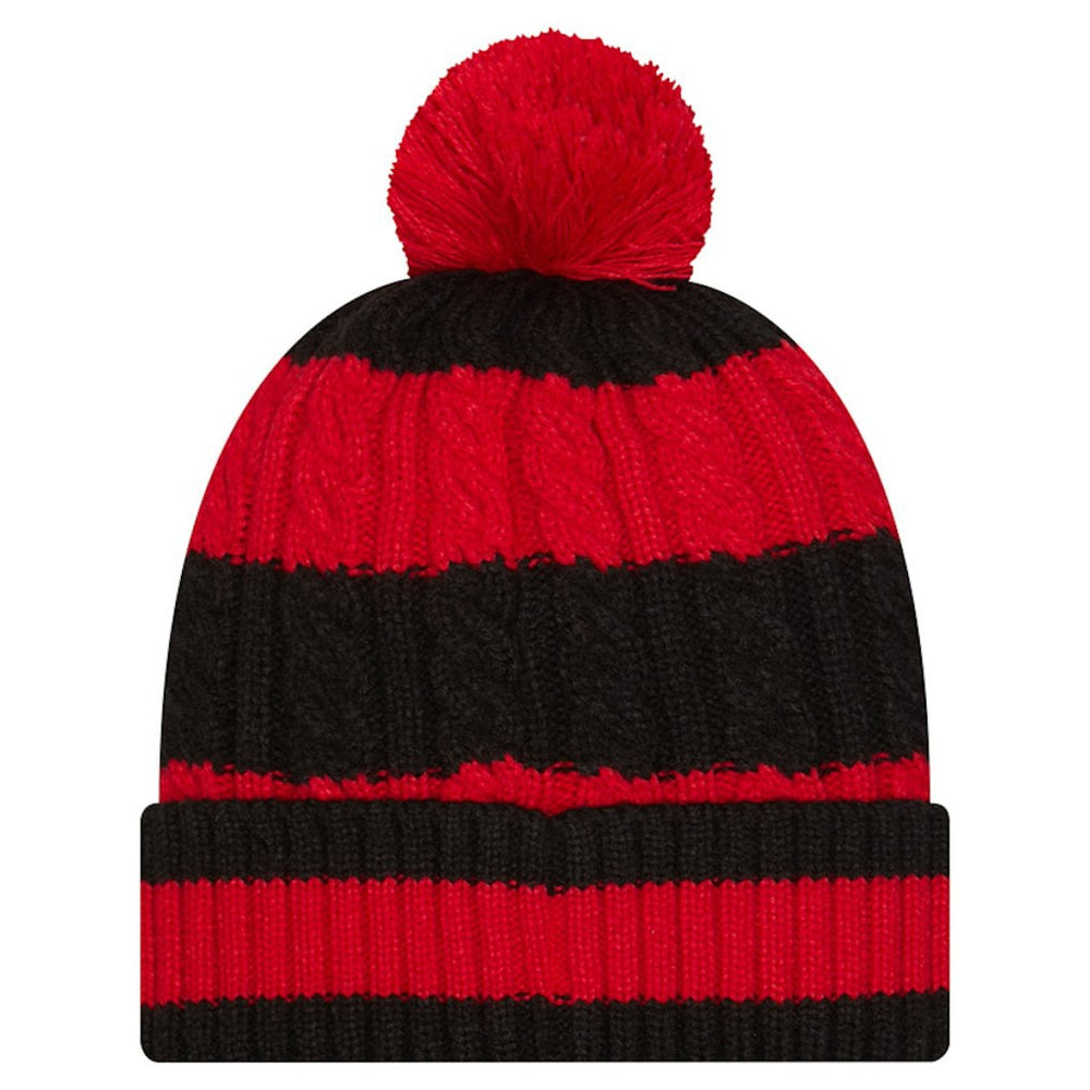 San Francisco 49ers New Era Women's Braided Cuffed Knit Hat with Pom Scarlet | NFL