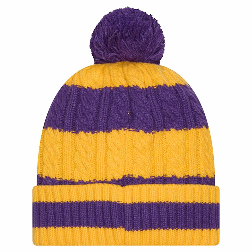 Minnesota Vikings New Era Women's Braided Cuffed Knit Hat with Pom Purple | NFL