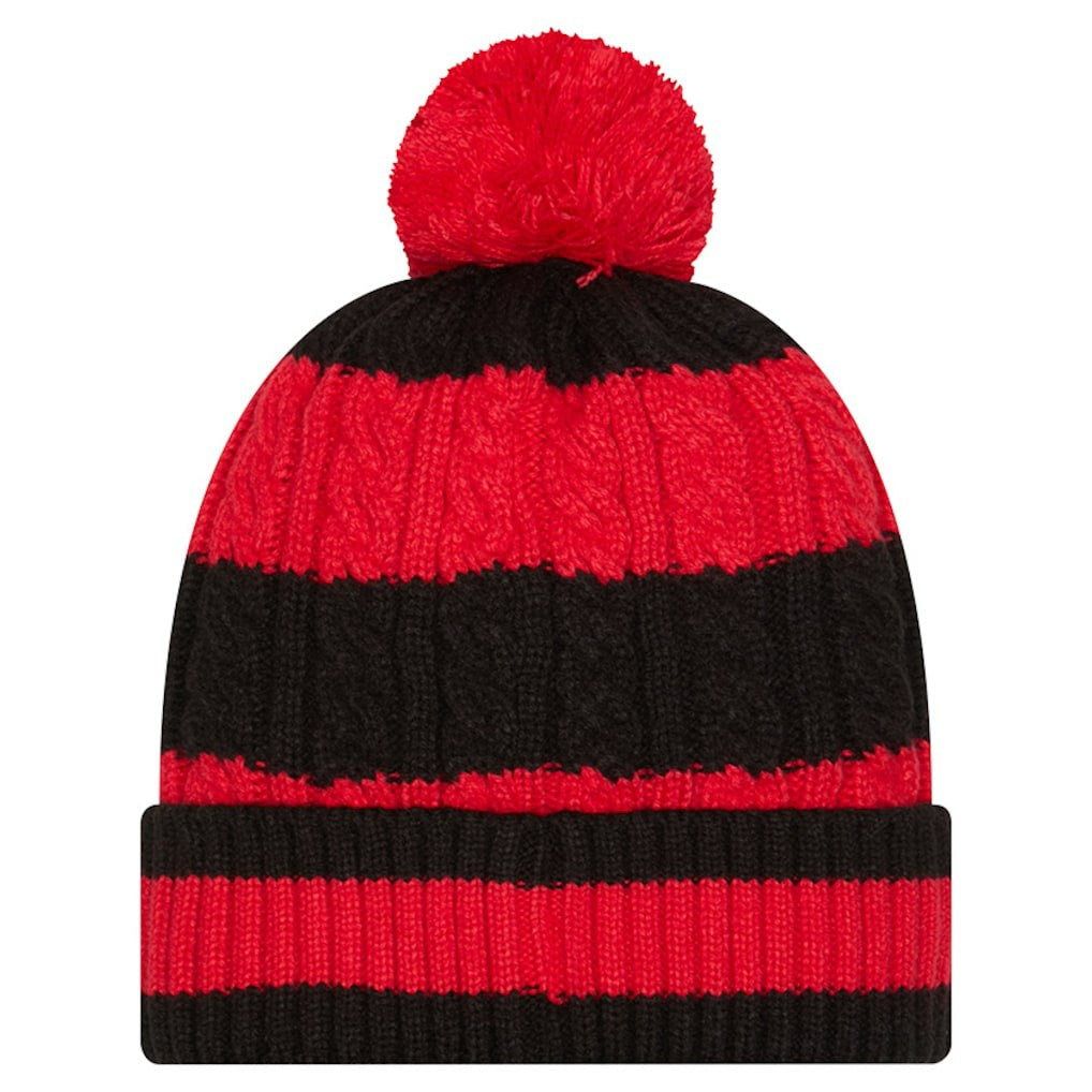Kansas City Chiefs New Era Women's Braided Cuffed Knit Hat with Pom Red | NFL