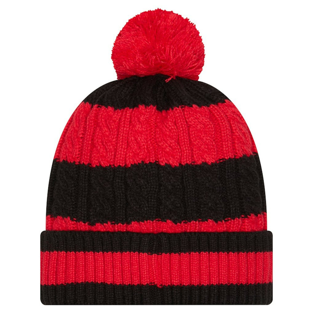 Kansas City Chiefs New Era Women's Braided Cuffed Knit Hat with Pom Red | NFL