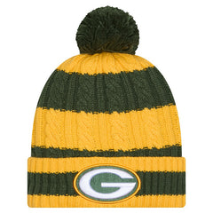 Green Bay Packers New Era Women's Braided Cuffed Knit Hat with Pom Green | NFL