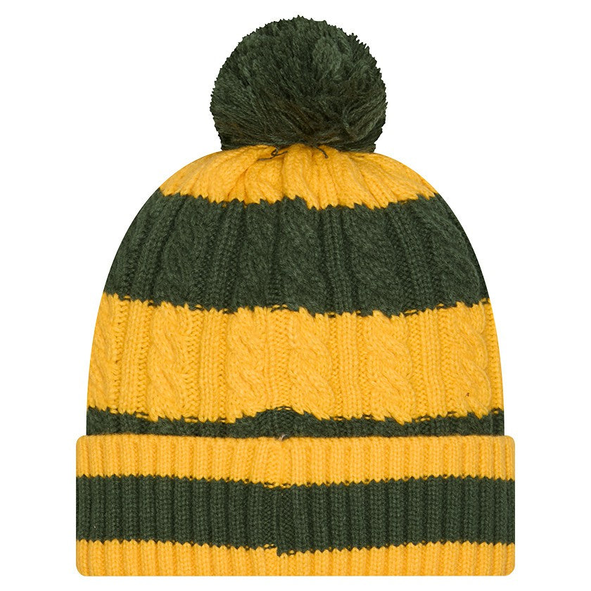 Green Bay Packers New Era Women's Braided Cuffed Knit Hat with Pom Green | NFL