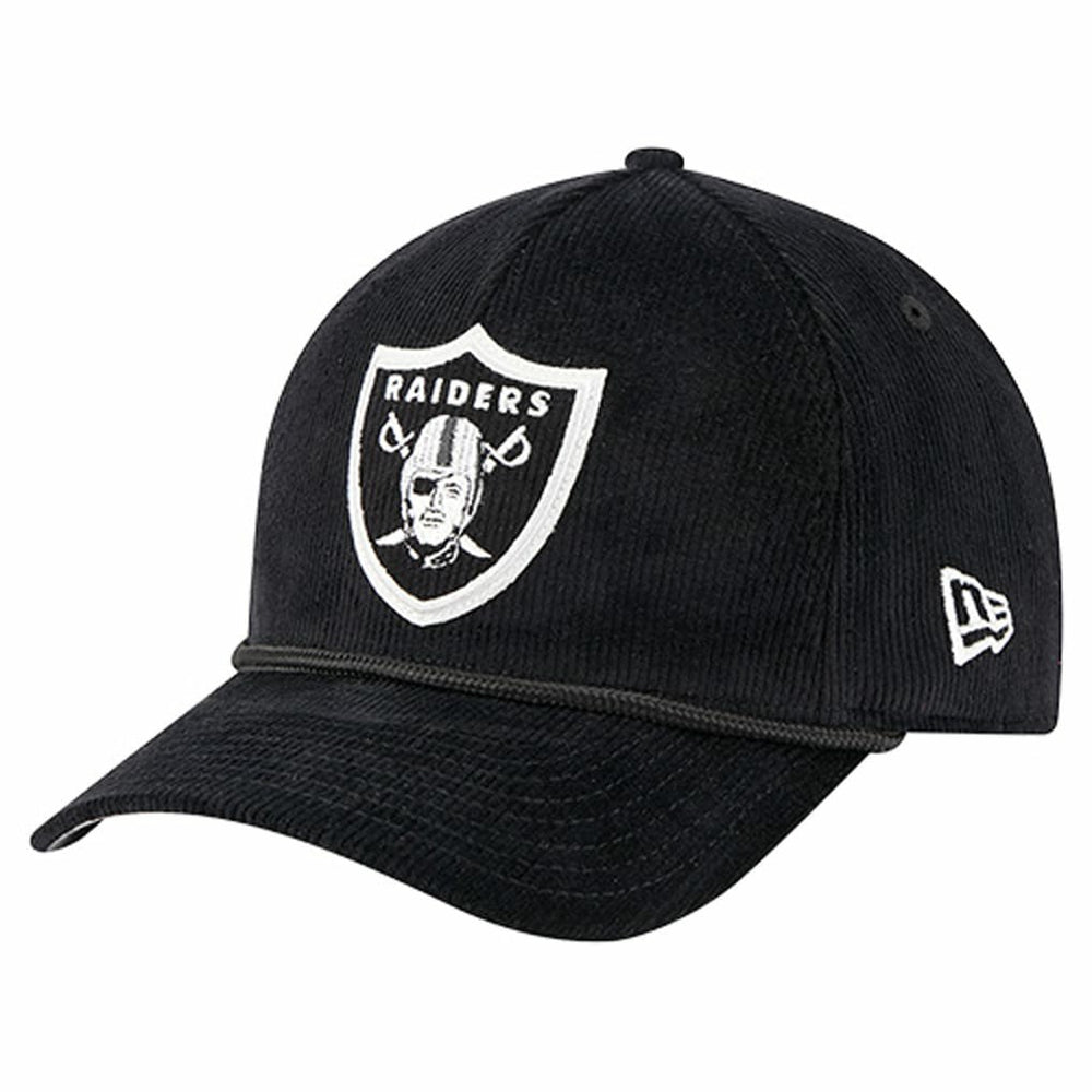 Las Vegas Raiders New Era Cord Corduroy 9FORTY A-Frame Adjustable Hat Black | NFL