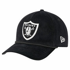 Las Vegas Raiders New Era Cord Corduroy 9FORTY A-Frame Adjustable Hat Black | NFL